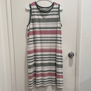 J. Jill Green and Pink Striped Dress